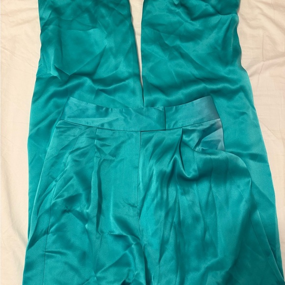 Women's Teal Satin set - Picture 3 of 6